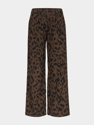 Bukser i Loose fit - Animal Print