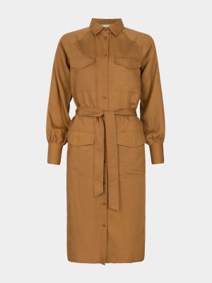 Kjole i linen - brun