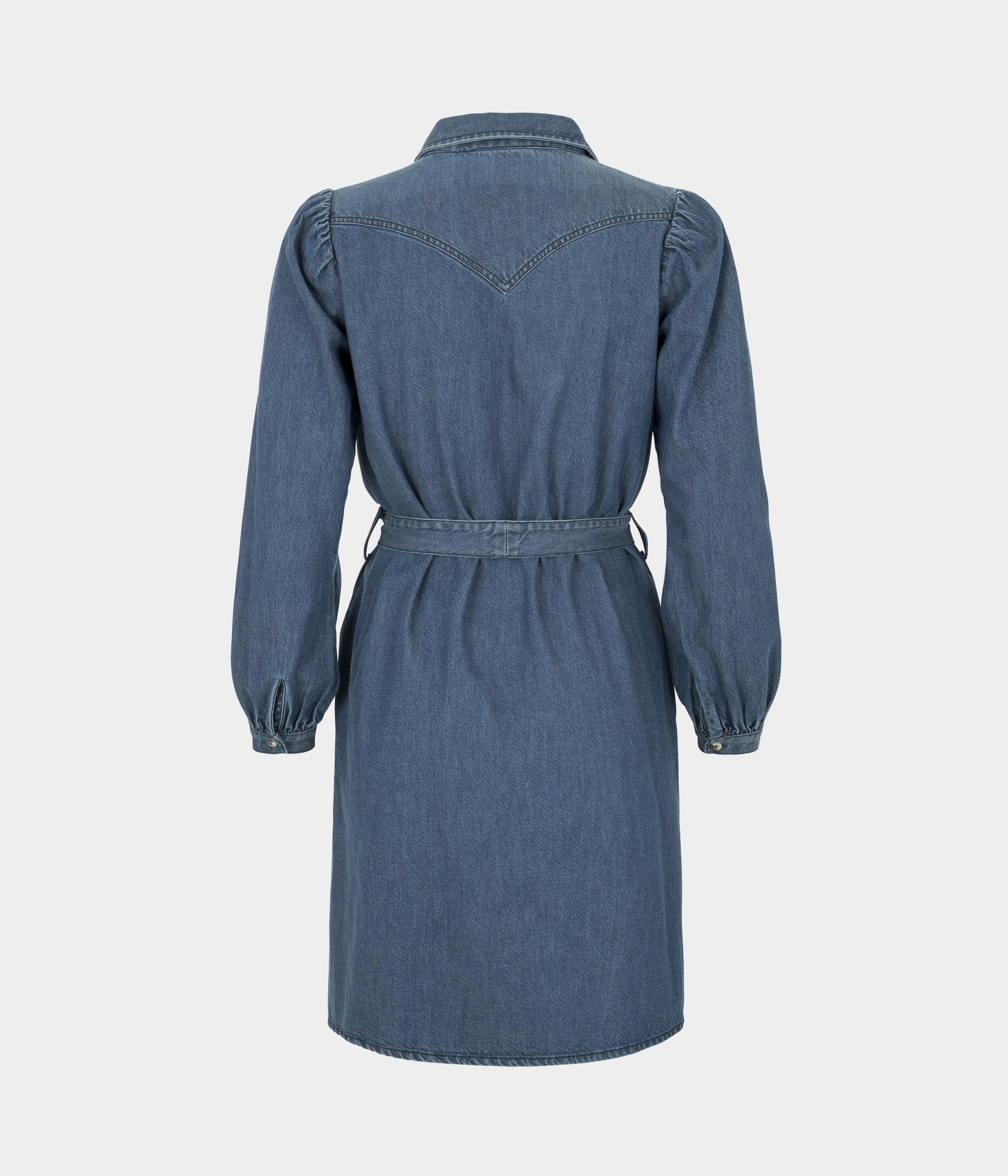 Kjole i blå denim - Billede 2